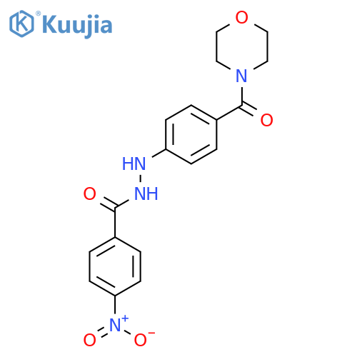 Benzoic acid, 4-nitro-, 2-[4-(4-morpholinylcarbonyl)phenyl]hydrazide structure