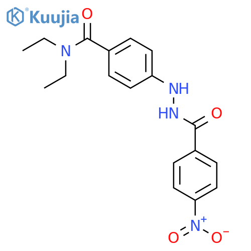 Benzoic acid, 4-nitro-,2-[4-[(diethylamino)carbonyl]phenyl]hydrazide structure