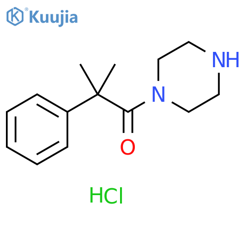 2-methyl-2-phenyl-1-(piperazin-1-yl)propan-1-one hydrochloride structure