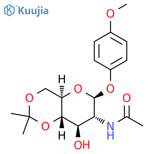 N-[8-hydroxy-6-(4-methoxyphenoxy)-2,2-dimethyl-hexahydro-2H-pyrano[3,2-d][1,3]dioxin-7-yl]acetamide structure