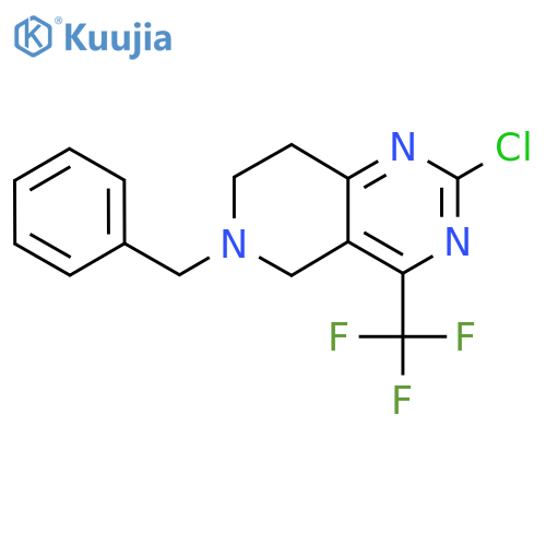 6-benzyl-2-chloro-4-(trifluoromethyl)-5H,6H,7H,8H-pyrido4,3-dpyrimidine structure