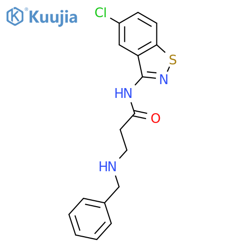 Propanamide, N-(5-chloro-1,2-benzisothiazol-3-yl)-3-[(phenylmethyl)amino]- structure