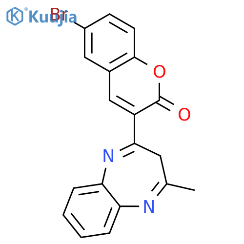2H-1-Benzopyran-2-one, 6-bromo-3-(4-methyl-3H-1,5-benzodiazepin-2-yl)- structure