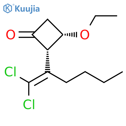 Cyclobutanone, 2-[1-(dichloromethylene)pentyl]-3-ethoxy-, cis- structure