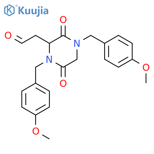 2-Piperazineacetaldehyde, 1,4-bis[(4-methoxyphenyl)methyl]-3,6-dioxo-, (±)- structure
