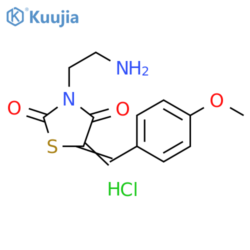 3-(2-aminoethyl)-5-(4-methoxyphenyl)methylidene-1,3-thiazolidine-2,4-dione hydrochloride structure