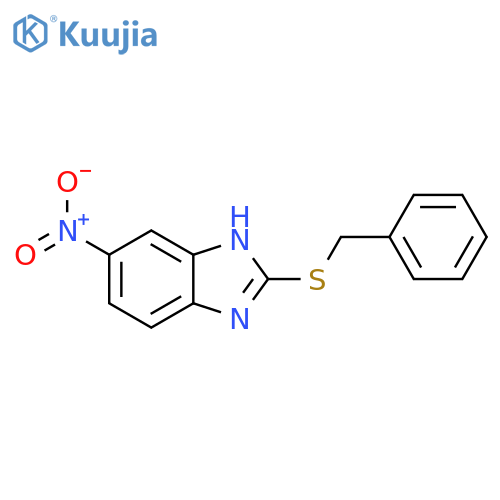 1H-Benzimidazole, 5-nitro-2-[(phenylmethyl)thio]- structure