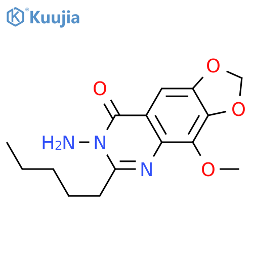 1,3-Dioxolo[4,5-g]quinazolin-8(7H)-one, 7-amino-4-methoxy-6-pentyl- structure
