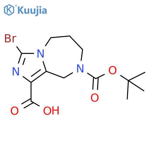 3-bromo-8-(tert-butoxycarbonyl)-6,7,8,9-tetrahydro-5H-imidazo[1,5-a][1,4]diazepine-1-carboxylic acid structure