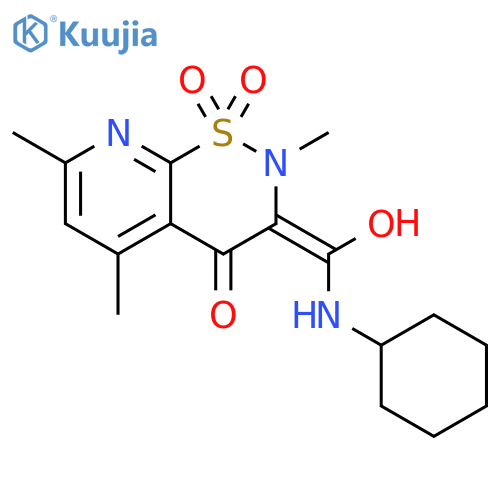 2H-Pyrido[3,2-e]-1,2-thiazine-3-carboxamide,N-cyclohexyl-4-hydroxy-2,5,7-trimethyl-, 1,1-dioxide structure