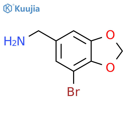 (7-bromo-2H-1,3-benzodioxol-5-yl)methanamine structure