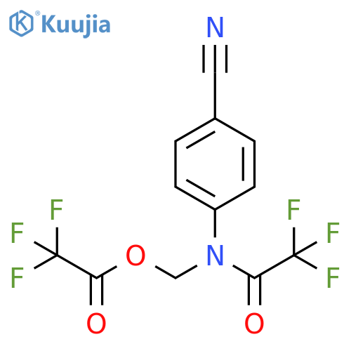Acetic acid, trifluoro-, [(4-cyanophenyl)(trifluoroacetyl)amino]methylester structure