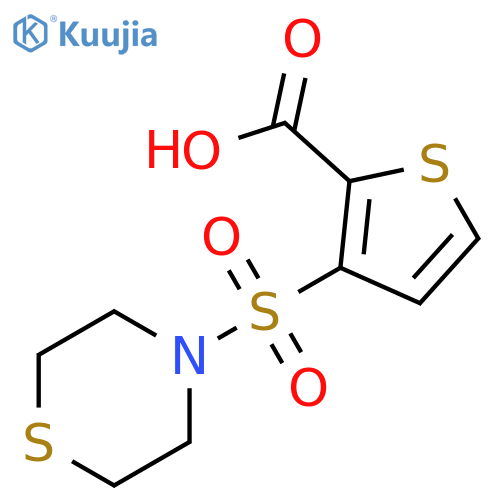 3-(thiomorpholine-4-sulfonyl)thiophene-2-carboxylic acid structure