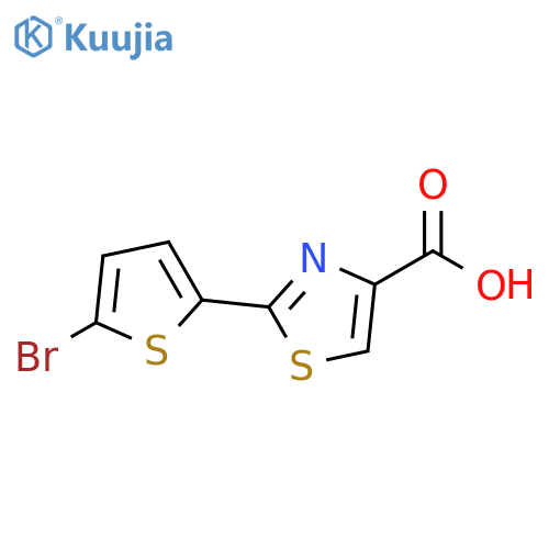 2-(5-bromothiophen-2-yl)-1,3-thiazole-4-carboxylic acid structure