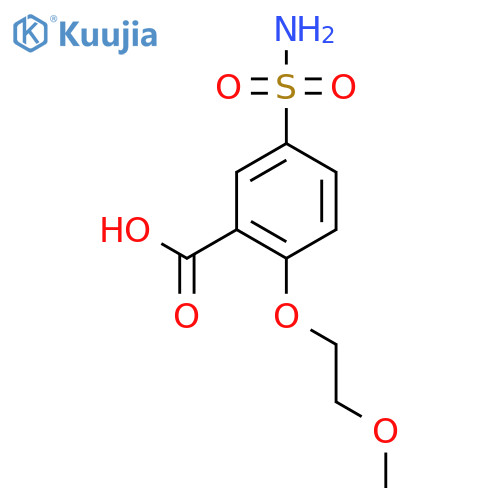 2-(2-methoxyethoxy)-5-sulfamoylbenzoic acid structure