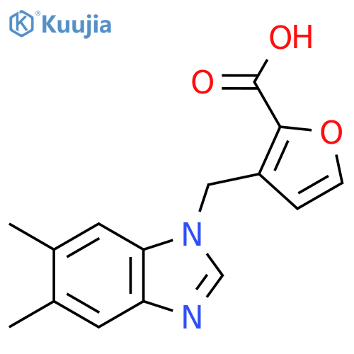 3-(5,6-Dimethyl-1H-1,3-benzodiazol-1-yl)methylfuran-2-carboxylic Acid structure