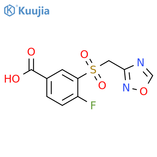 4-fluoro-3-(1,2,4-oxadiazol-3-ylmethanesulfonyl)benzoic acid structure