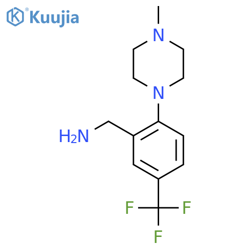 1-[2-(4-methylpiperazin-1-yl)-5-(trifluoromethyl)phenyl]methanamine structure
