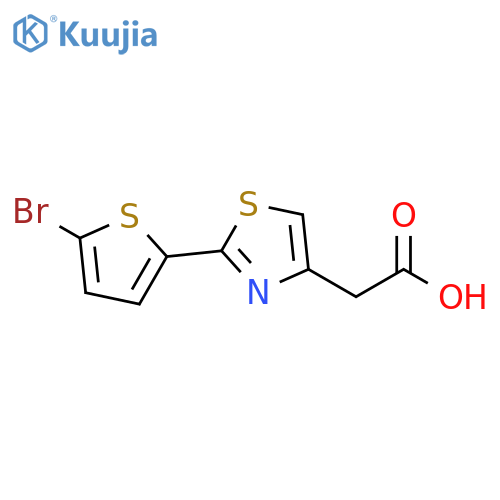 2-2-(5-Bromothiophen-2-yl)-1,3-thiazol-4-ylacetic Acid structure
