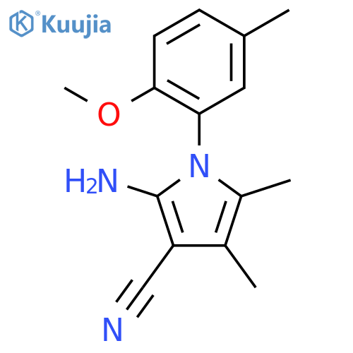 2-Amino-1-(2-methoxy-5-methylphenyl)-4,5-dimethyl-1H-pyrrole-3-carbonitrile structure