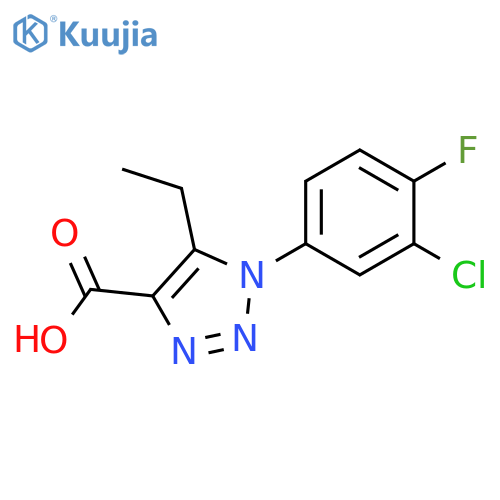1-(3-chloro-4-fluorophenyl)-5-ethyl-1H-1,2,3-triazole-4-carboxylic acid structure