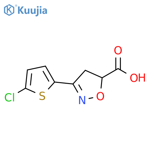 3-(5-chlorothiophen-2-yl)-4,5-dihydro-1,2-oxazole-5-carboxylic acid structure