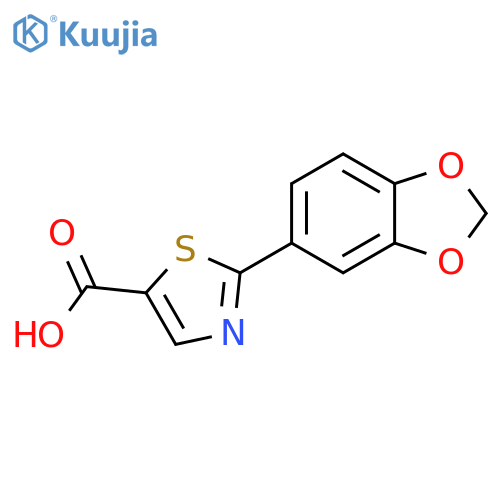 2-(2H-1,3-benzodioxol-5-yl)-1,3-thiazole-5-carboxylic acid structure