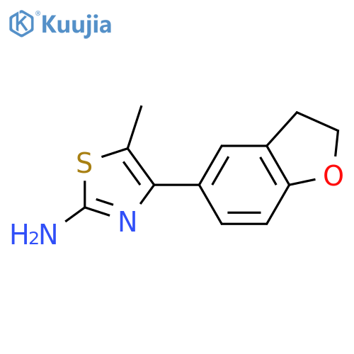 4-(2,3-Dihydro-1-benzofuran-5-yl)-5-methyl-1,3-thiazol-2-amine structure