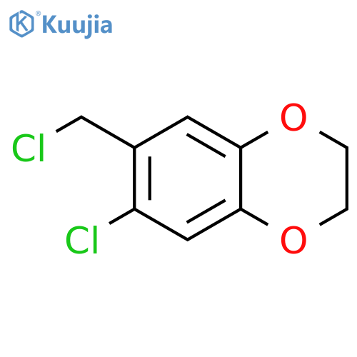 6-chloro-7-(chloromethyl)-2,3-dihydro-1,4-benzodioxine structure