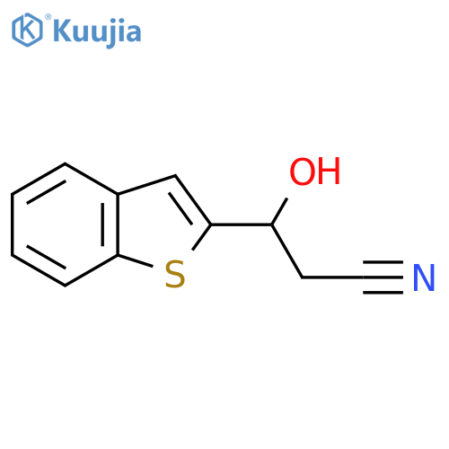 3-(1-benzothiophen-2-yl)-3-hydroxypropanenitrile structure