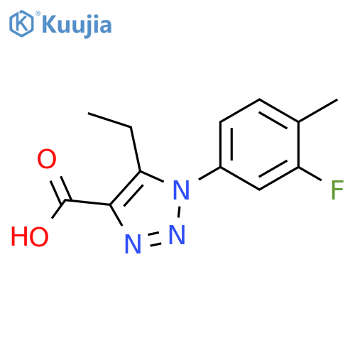 5-ethyl-1-(3-fluoro-4-methylphenyl)-1H-1,2,3-triazole-4-carboxylic acid structure