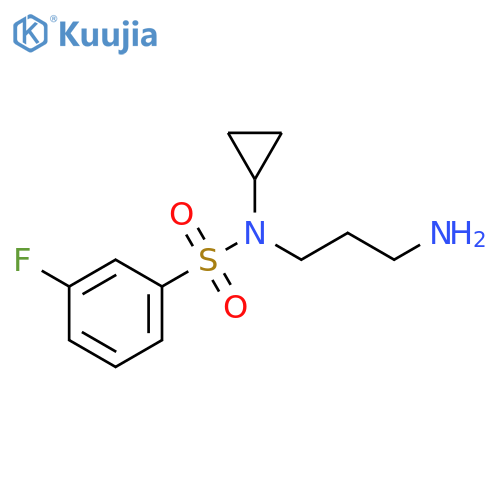 N-(3-aminopropyl)-N-cyclopropyl-3-fluorobenzene-1-sulfonamide structure