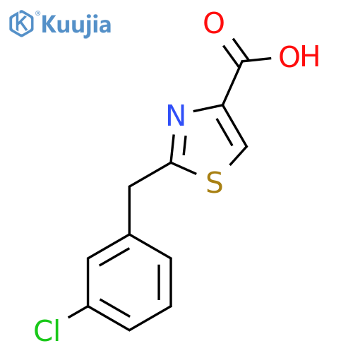 2-(3-Chlorophenyl)methyl-1,3-thiazole-4-carboxylic acid structure
