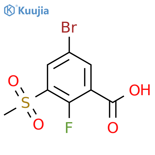 5-bromo-2-fluoro-3-methanesulfonylbenzoic acid structure