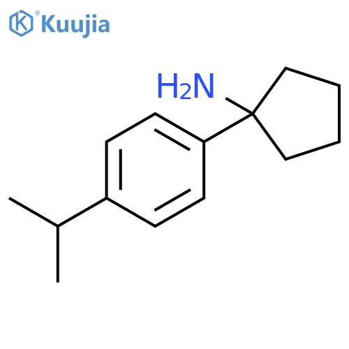 1-4-(propan-2-yl)phenylcyclopentan-1-amine structure