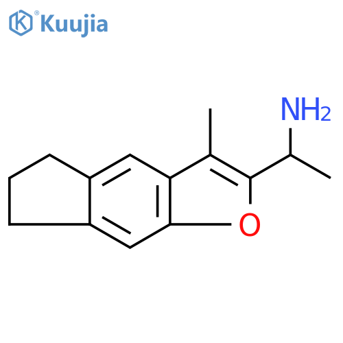 1-{3-methyl-5H,6H,7H-indeno5,6-bfuran-2-yl}ethan-1-amine structure