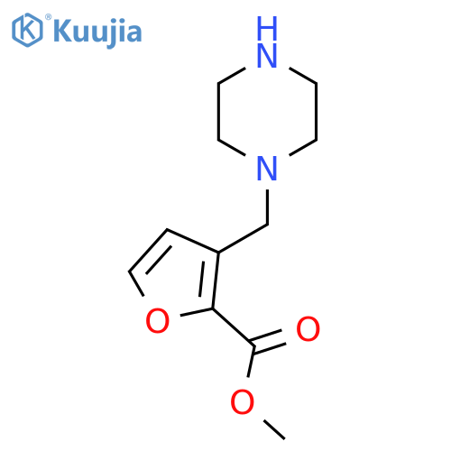 methyl 3-(piperazin-1-yl)methylfuran-2-carboxylate structure