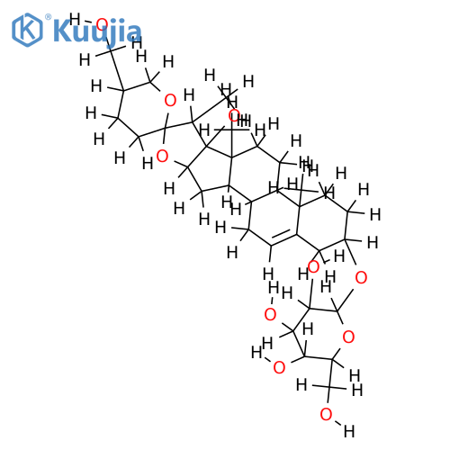 (25S)-17alpha,27-dihydroxyspirost-5-en-3beta-yl beta-D-glucopyranoside structure
