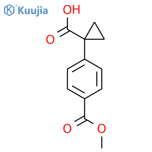 Benzoic acid, 4-(1-carboxycyclopropyl)-, 1-methyl ester structure