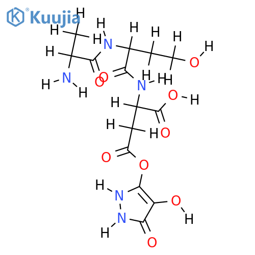 3-(L-alanyl-L-homoserinyl-L-aspartyl-betacarboxy)-4-hydroxy-5-oxopyrazole structure