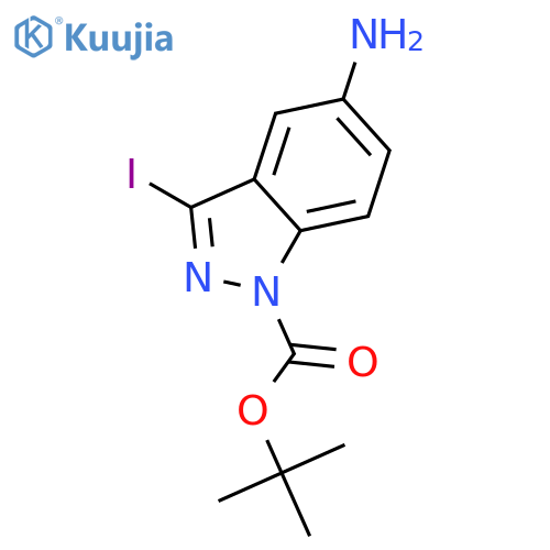 tert-Butyl 5-amino-3-iodo-1H-indazole-1-carboxylate structure