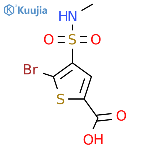 5-bromo-4-(methylsulfamoyl)thiophene-2-carboxylic acid structure