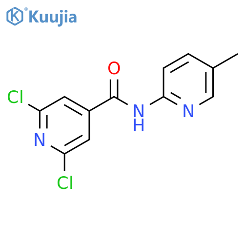 2,6-dichloro-N-(5-methyl-2-pyridyl)pyridine-4-carboxamide structure