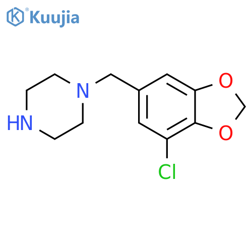 1-(7-chloro-1,3-dioxaindan-5-yl)methylpiperazine structure
