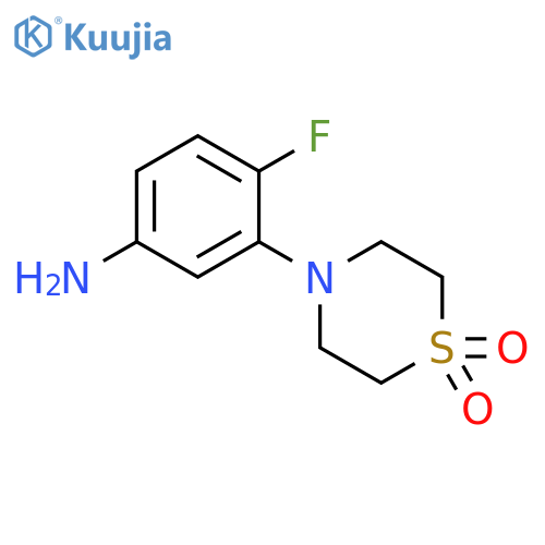 4-(5-amino-2-fluorophenyl)-1λ?-thiomorpholine-1,1-dione structure