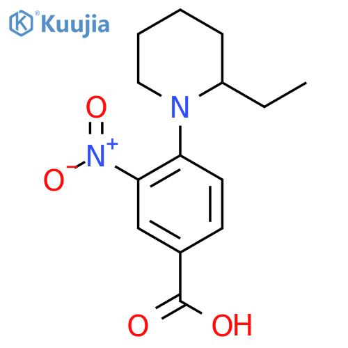 4-(2-Ethyl-1-piperidinyl)-3-nitrobenzoic acid structure