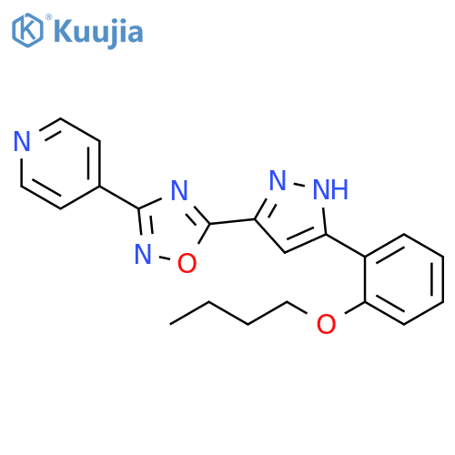 4-{5-[3-(2-butoxyphenyl)-1H-pyrazol-5-yl]-1,2,4-oxadiazol-3-yl}pyridine structure