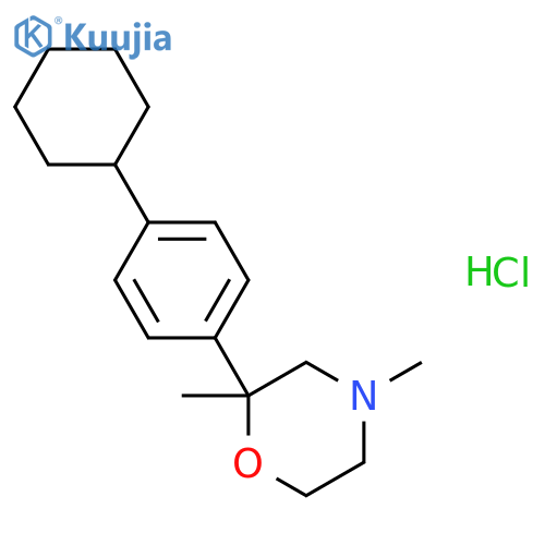 Morpholine,2-(4-cyclohexylphenyl)-2,4-dimethyl-, hydrochloride (1:1) structure