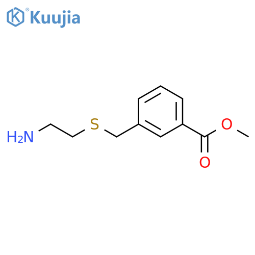 methyl 3-{(2-aminoethyl)sulfanylmethyl}benzoate structure