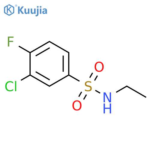 3-chloro-N-ethyl-4-fluorobenzene-1-sulfonamide structure